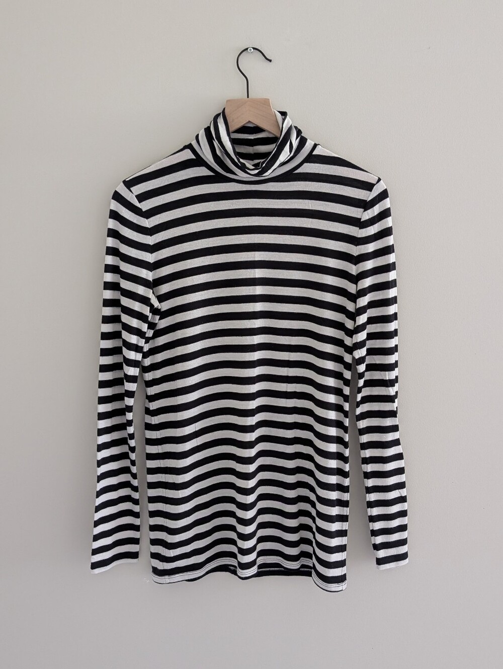 Lou & Grey Striped Softened Jersey Turtleneck